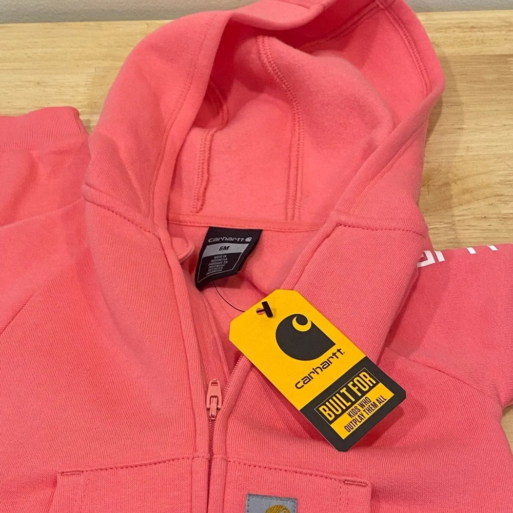 Carhartt Baby girl's Long-Sleeve Zip-Front Hooded Coverall 6 months NWT perfect - Picture 7 of 10